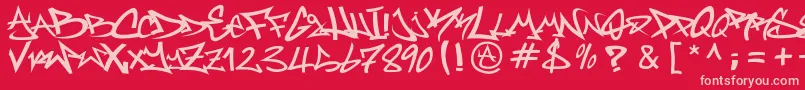 RUFA Font – Pink Fonts on Red Background