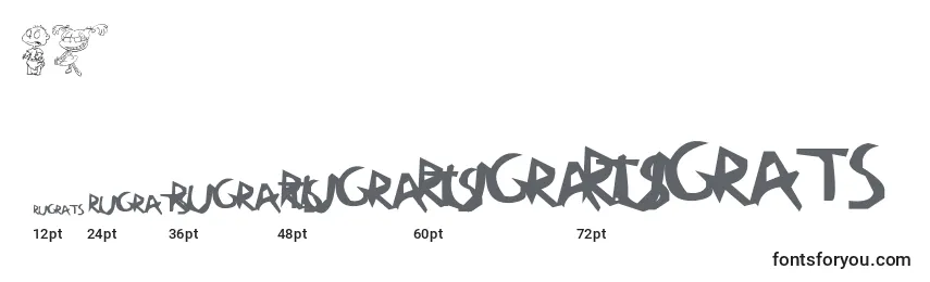 Größen der Schriftart RugBats (139291)
