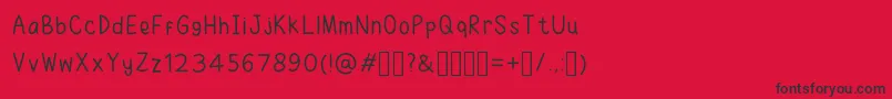 フォントRuhmaFont – 赤い背景に黒い文字