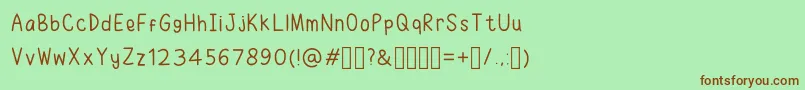 RuhmaFont-fontti – ruskeat fontit vihreällä taustalla