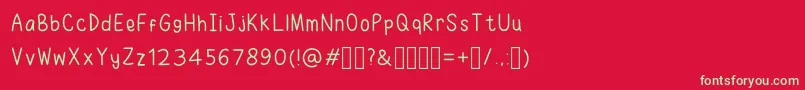 フォントRuhmaFont – 赤い背景に緑の文字