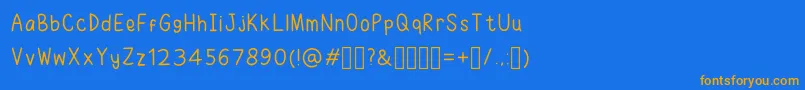 RuhmaFont Font – Orange Fonts on Blue Background
