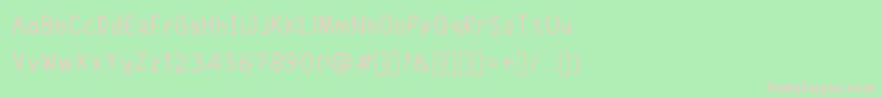 RuhmaFont-fontti – vaaleanpunaiset fontit vihreällä taustalla