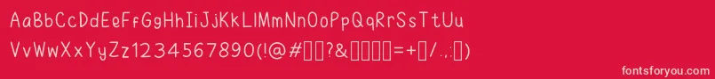 RuhmaFont-fontti – vaaleanpunaiset fontit punaisella taustalla