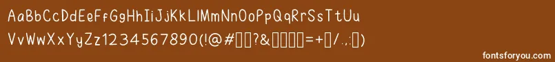 RuhmaFont-fontti – valkoiset fontit ruskealla taustalla