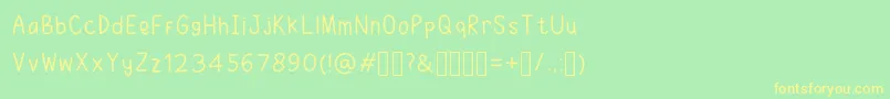 RuhmaFont-fontti – keltaiset fontit vihreällä taustalla