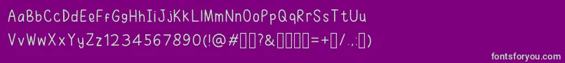 RuhmaFont-fontti – vihreät fontit violetilla taustalla