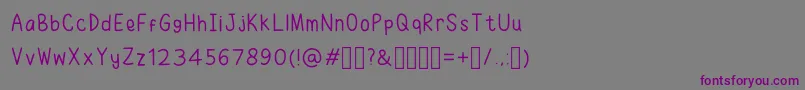 フォントRuhmaFont – 紫色のフォント、灰色の背景
