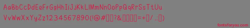 RuhmaFont-fontti – punaiset fontit harmaalla taustalla