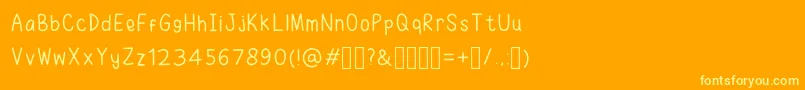 フォントRuhmaFont – オレンジの背景に黄色の文字