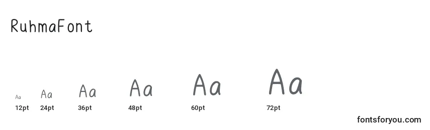 Размеры шрифта RuhmaFont (139293)