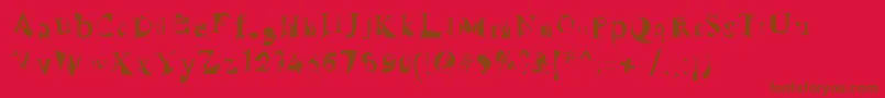 RuinedSerif-Schriftart – Braune Schriften auf rotem Hintergrund