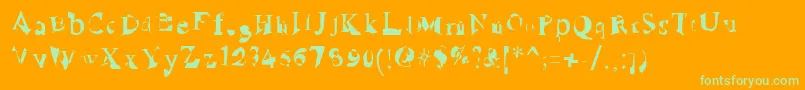 RuinedSerif Font – Green Fonts on Orange Background