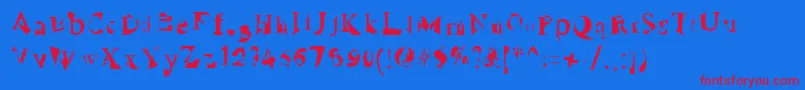 フォントRuinedSerif – 赤い文字の青い背景