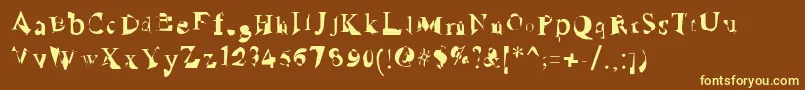 RuinedSerif-fontti – keltaiset fontit ruskealla taustalla