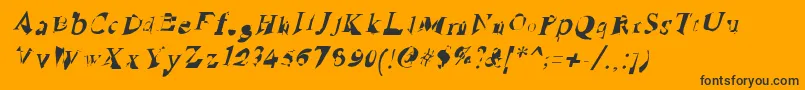 RuinedSerifIta-Schriftart – Schwarze Schriften auf orangefarbenem Hintergrund