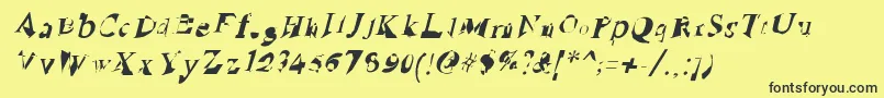 Шрифт RuinedSerifIta – чёрные шрифты на жёлтом фоне