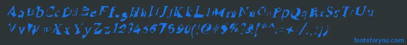 Шрифт RuinedSerifIta – синие шрифты на чёрном фоне
