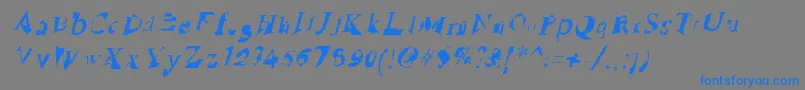 フォントRuinedSerifIta – 灰色の背景に青い文字
