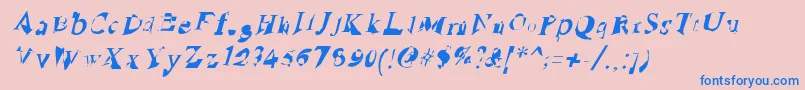 RuinedSerifIta Font – Blue Fonts on Pink Background