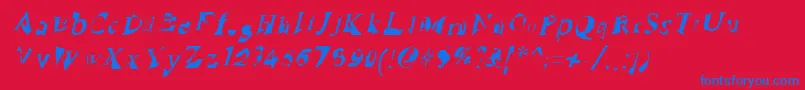 フォントRuinedSerifIta – 赤い背景に青い文字