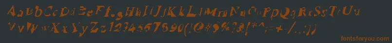Шрифт RuinedSerifIta – коричневые шрифты на чёрном фоне