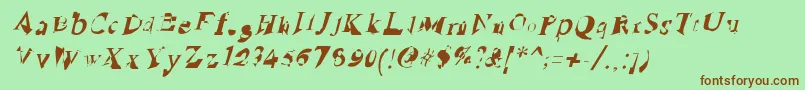 Шрифт RuinedSerifIta – коричневые шрифты на зелёном фоне