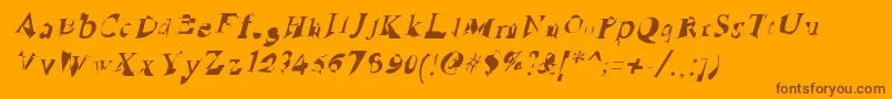 フォントRuinedSerifIta – オレンジの背景に茶色のフォント
