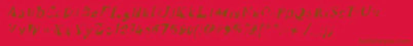 フォントRuinedSerifIta – 赤い背景に茶色の文字