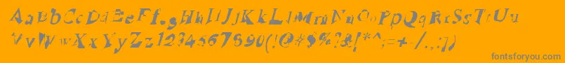 RuinedSerifIta-Schriftart – Graue Schriften auf orangefarbenem Hintergrund