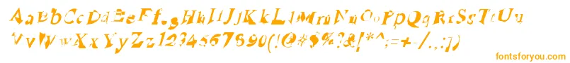RuinedSerifIta-Schriftart – Orangefarbene Schriften auf weißem Hintergrund