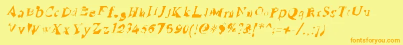 RuinedSerifIta Font – Orange Fonts on Yellow Background