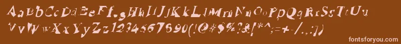 RuinedSerifIta Font – Pink Fonts on Brown Background