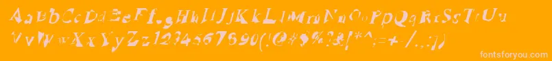RuinedSerifIta-Schriftart – Rosa Schriften auf orangefarbenem Hintergrund