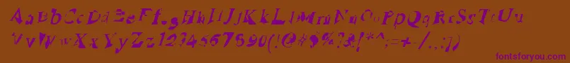 RuinedSerifIta Font – Purple Fonts on Brown Background
