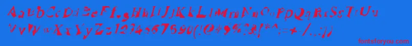 RuinedSerifIta Font – Red Fonts on Blue Background