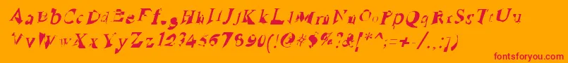 フォントRuinedSerifIta – オレンジの背景に赤い文字