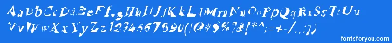 Шрифт RuinedSerifIta – белые шрифты на синем фоне