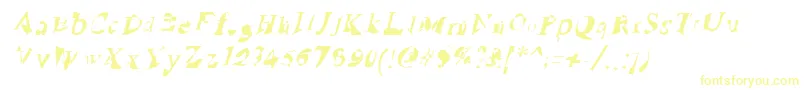 フォントRuinedSerifIta – 白い背景に黄色の文字