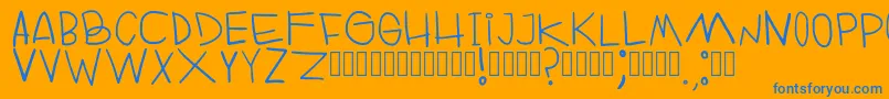 RuinOfFabulerie Regular Font – Blue Fonts on Orange Background