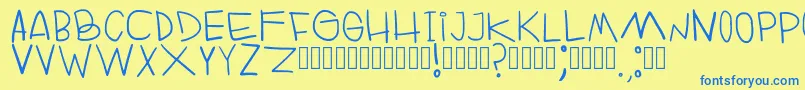 RuinOfFabulerie Regular Font – Blue Fonts on Yellow Background