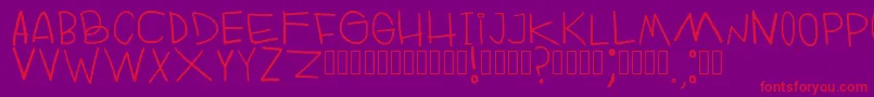 RuinOfFabulerie Regular-Schriftart – Rote Schriften auf violettem Hintergrund