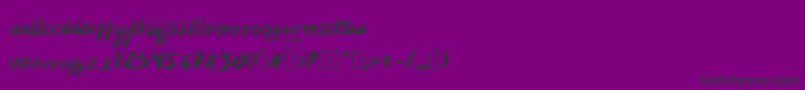 フォントrujakpetis – 紫の背景に黒い文字