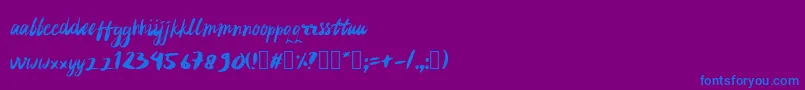 rujakpetis Font – Blue Fonts on Purple Background