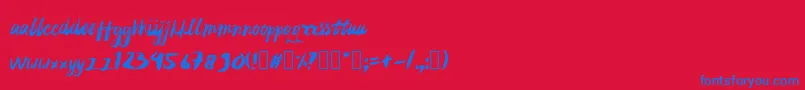 rujakpetis Font – Blue Fonts on Red Background