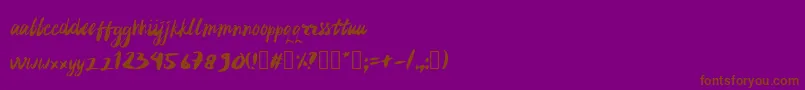rujakpetis Font – Brown Fonts on Purple Background