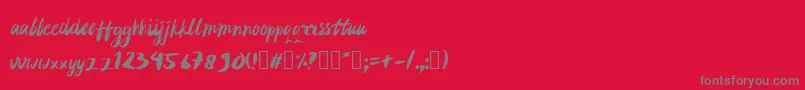 rujakpetis Font – Gray Fonts on Red Background