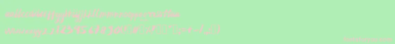 Шрифт rujakpetis – розовые шрифты на зелёном фоне