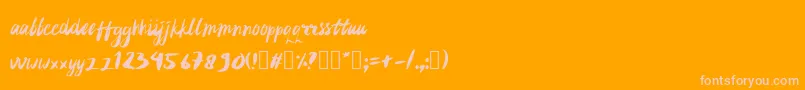 rujakpetis-Schriftart – Rosa Schriften auf orangefarbenem Hintergrund
