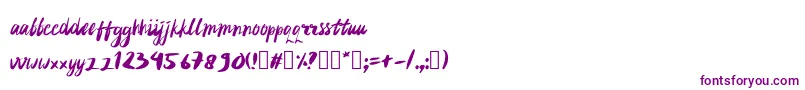 rujakpetis-fontti – violetit fontit valkoisella taustalla